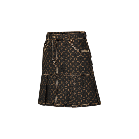 Monogram Denim Pleat Skirt in Women's Ready-to-Wear Skirts and Shorts collections by Louis Vuitton (Product zoom)