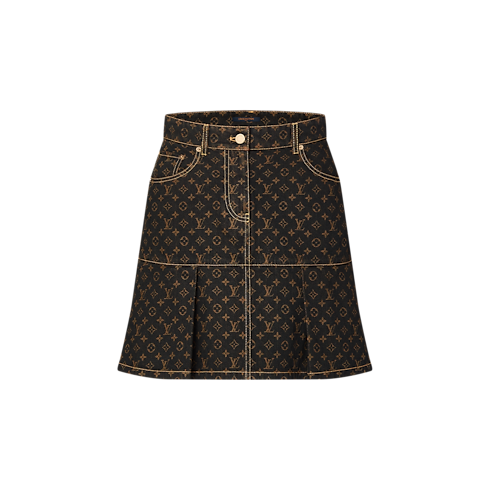 Monogram Denim Pleat Skirt in Women's Ready-to-Wear Skirts and Shorts collections by Louis Vuitton (Product zoom)