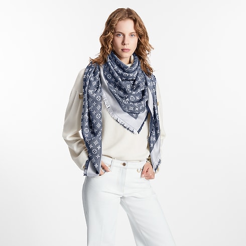 Monogram Denim Shawl . in Women's Accessories Shawls and Stoles collections by Louis Vuitton (Product zoom)