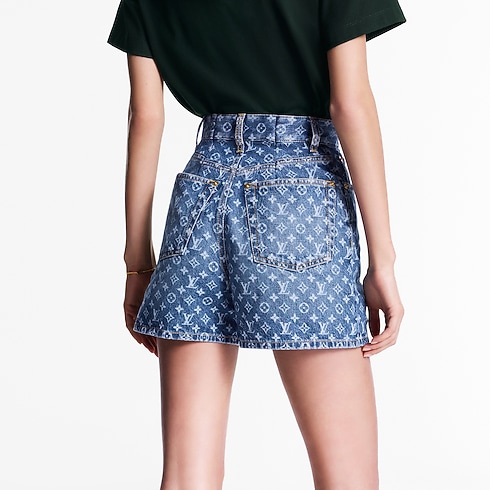 Monogram Denim Shorts in Women's Ready-to-Wear Skirts and Shorts collections by Louis Vuitton (Product zoom)