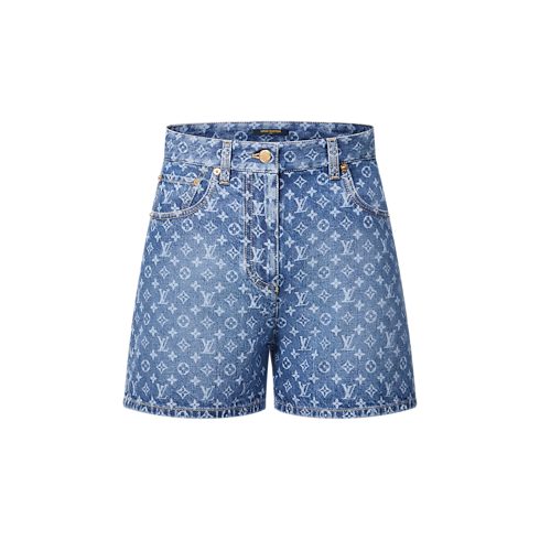 Monogram Denim Shorts in Women's Ready-to-Wear Skirts and Shorts collections by Louis Vuitton (Product zoom)
