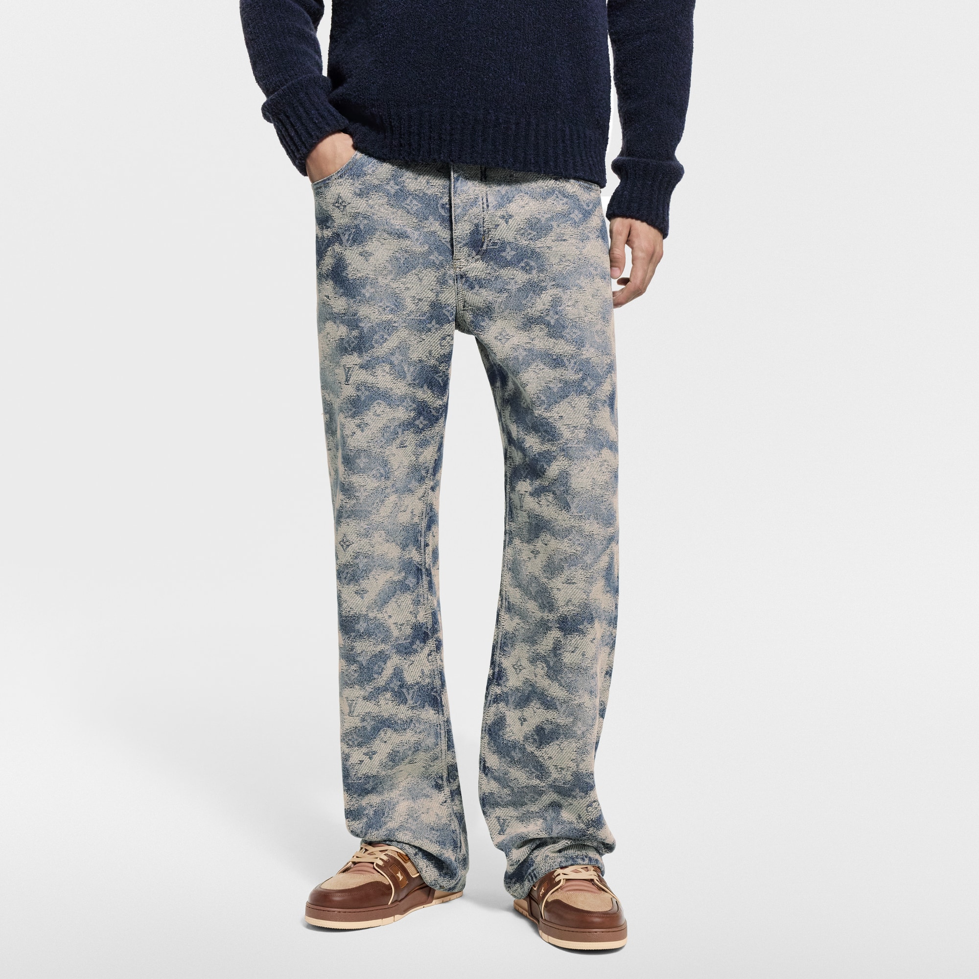 Monogram Denim Skate Pants  in Men