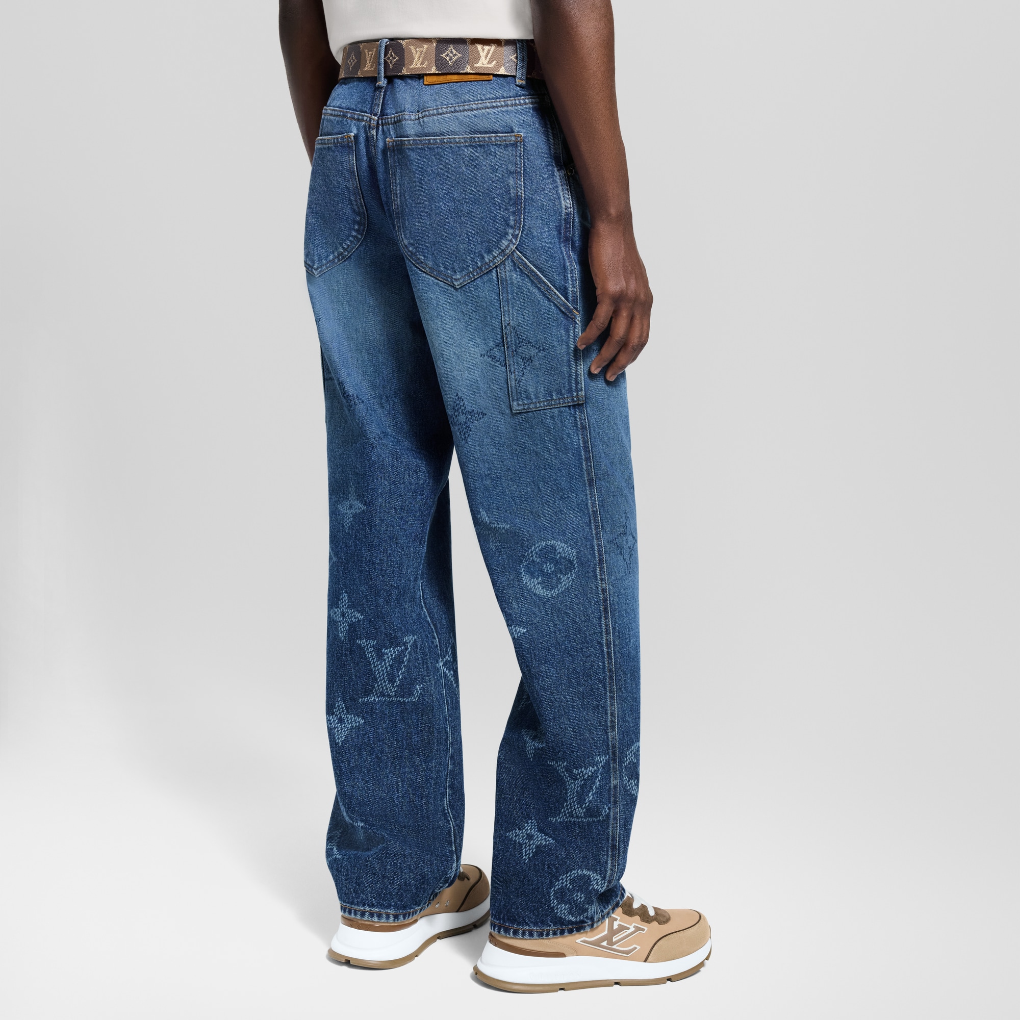 Monogram Denim Workwear Pants  in Men