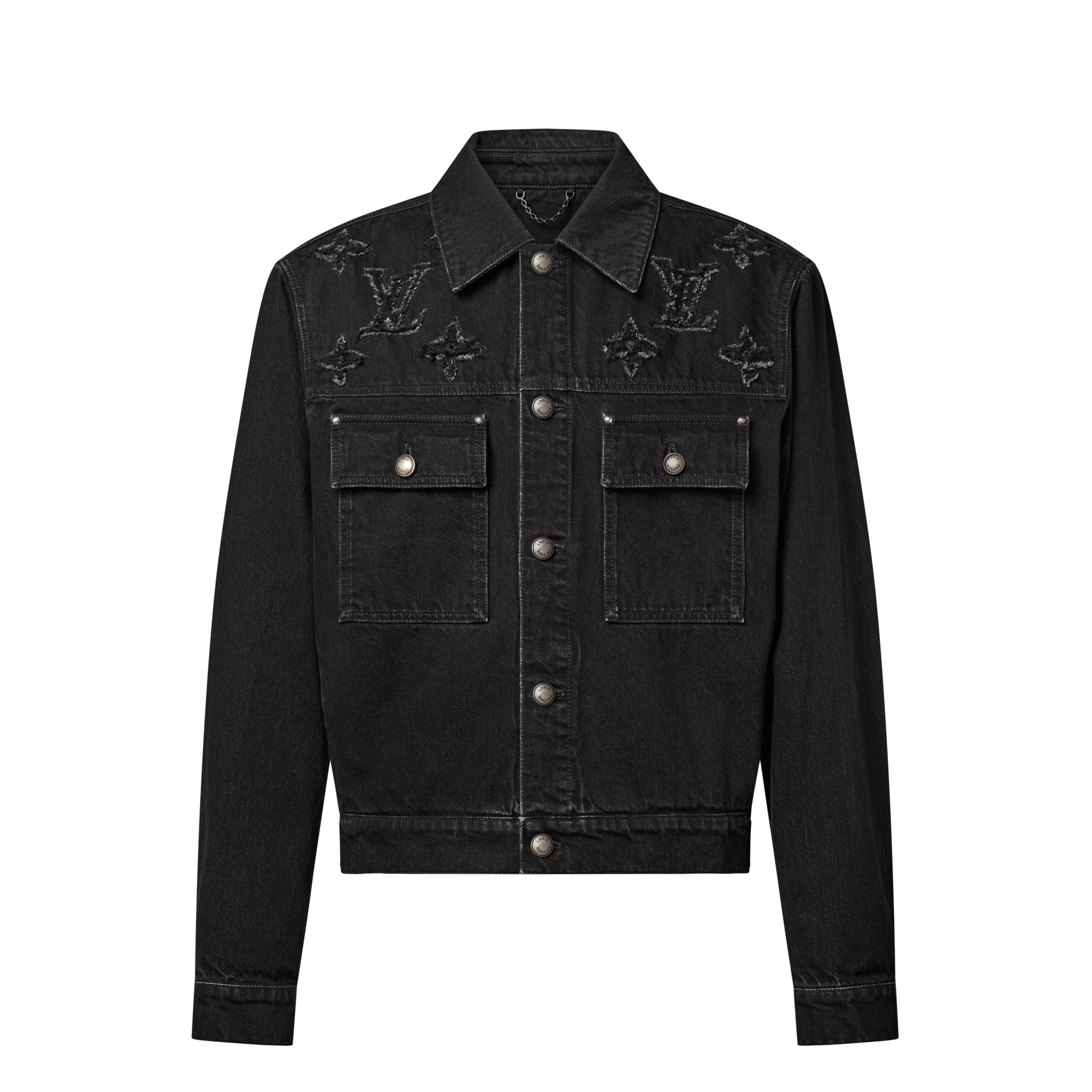 Monogram Destroy Denim Trucker Jacket  in Men