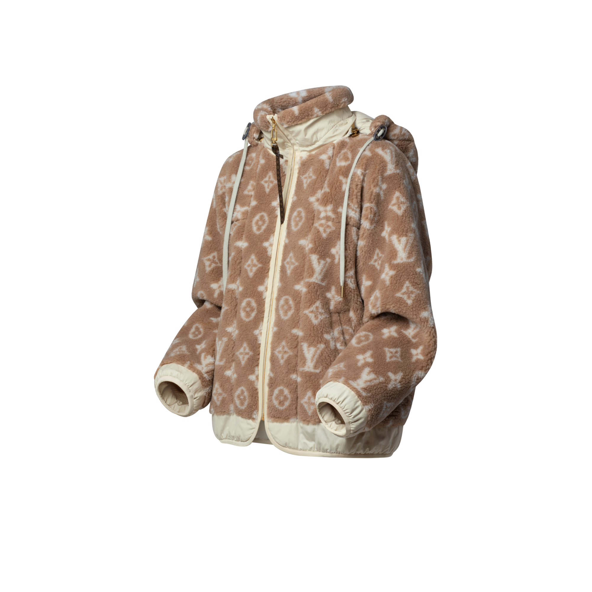 Monogram Fleece Hooded Jacket  in Women