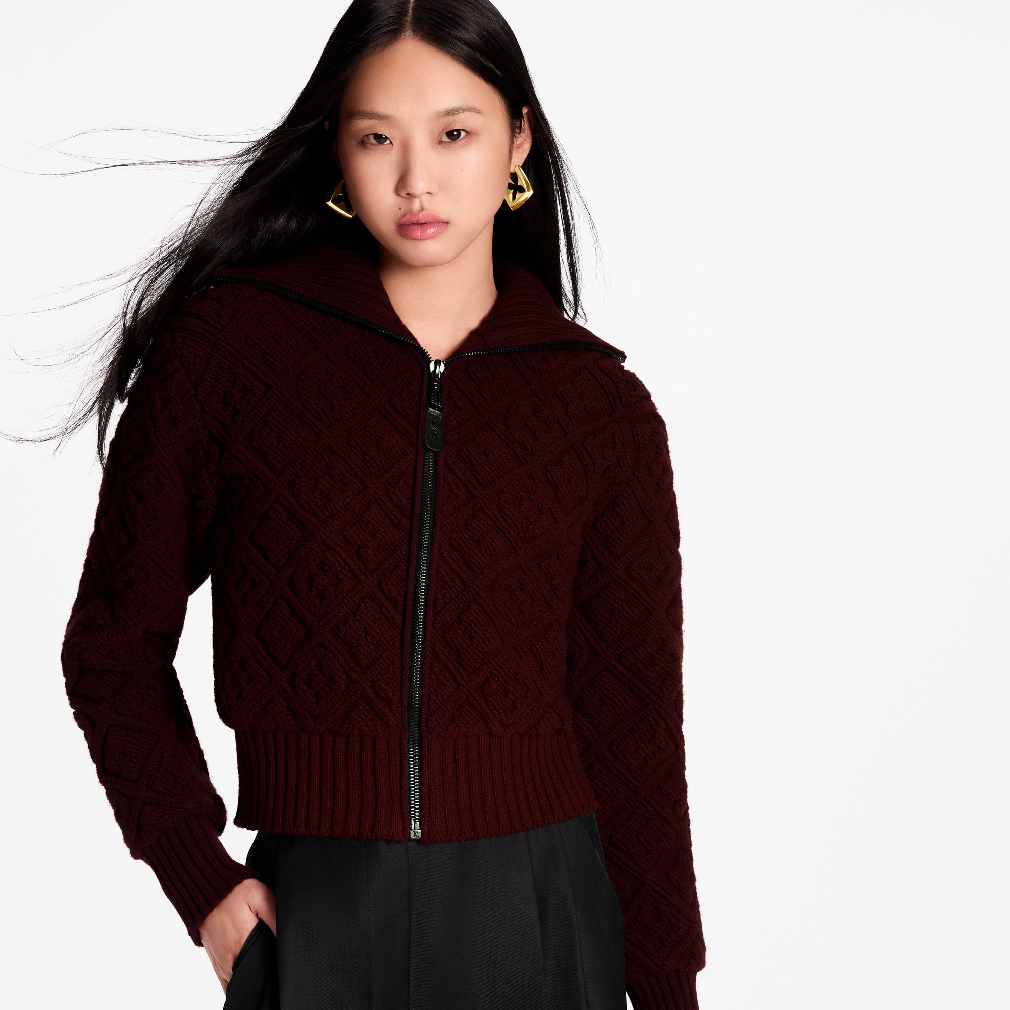 Monogram Flower Toweling Zip-Up Jacket  in Women