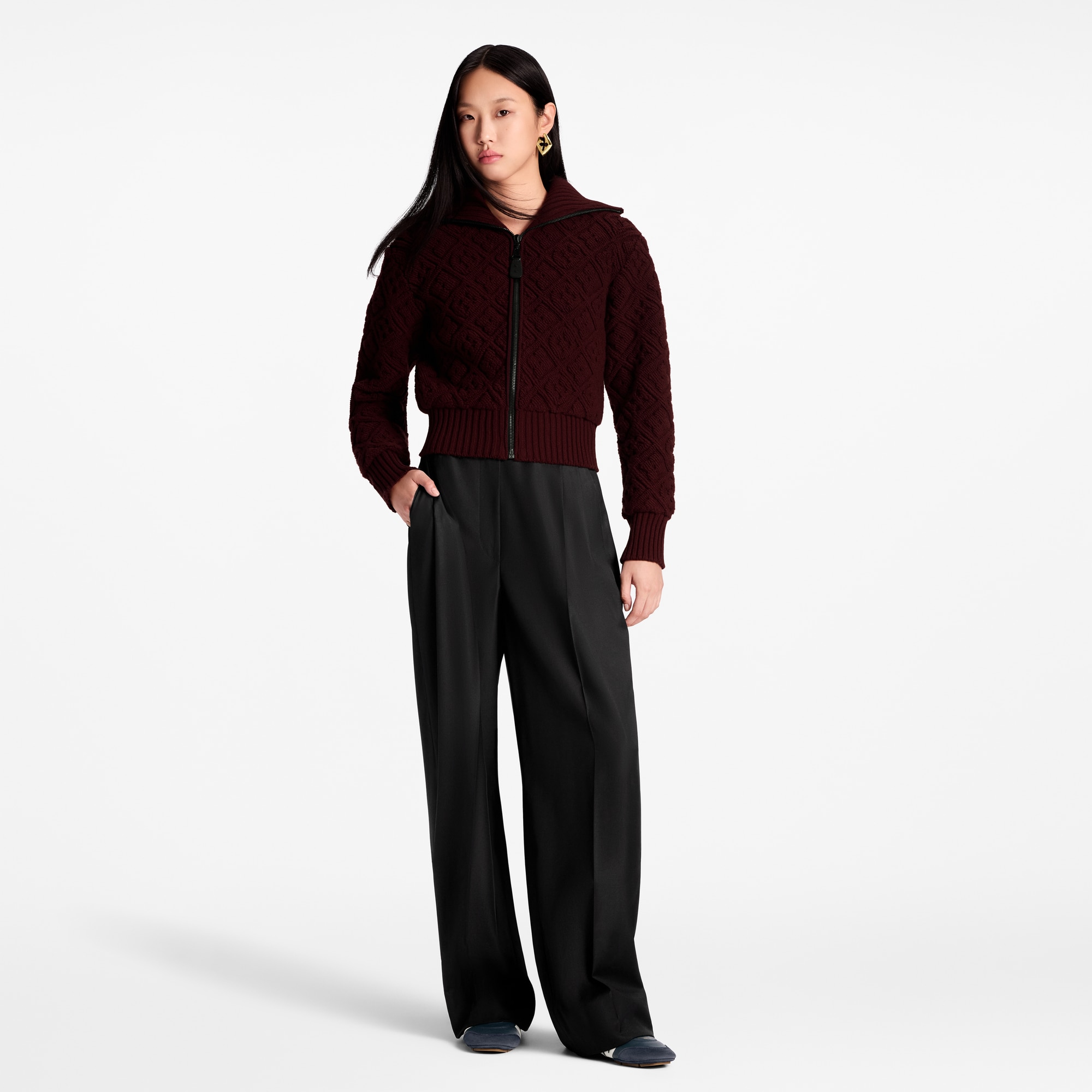 Monogram Flower Toweling Zip-Up Jacket  in Women