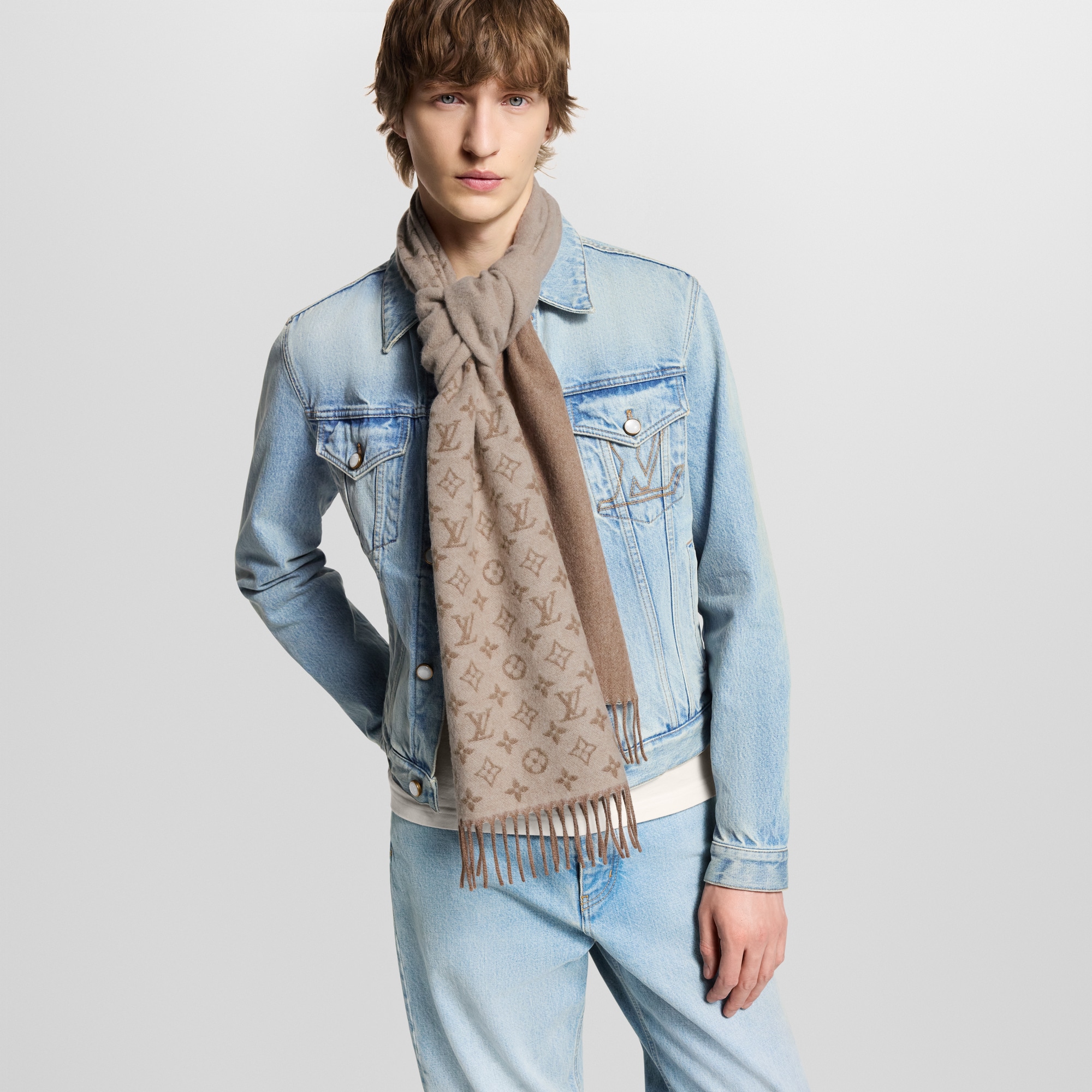 Monogram Gradient Scarf . in Men
