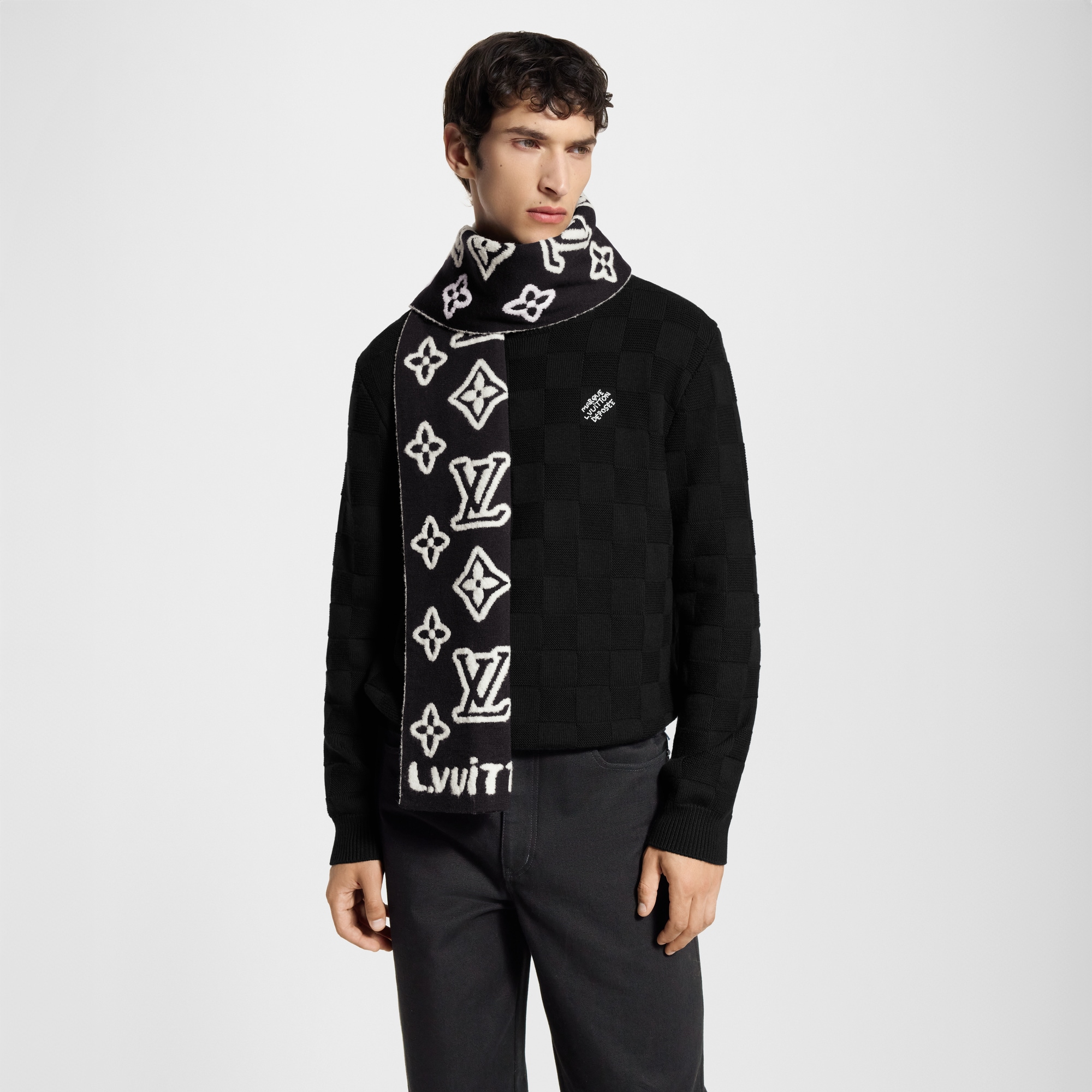Monogram Hip Knitted Scarf . in Men