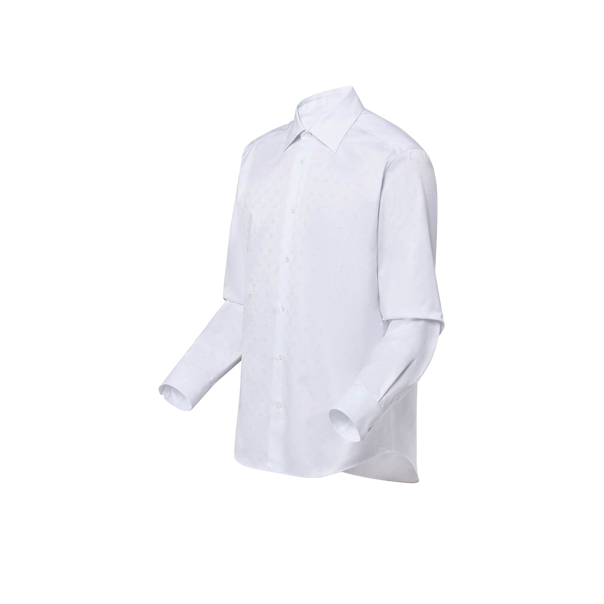 Monogram Long-Sleeved  Cotton Shirt  in Men