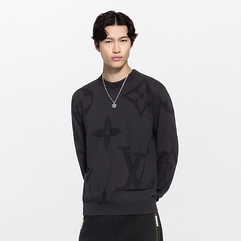 Monogram Long-Sleeved Cotton Crewneck in Men's Ready-to-Wear All Ready-to-Wear collections by Louis Vuitton (Product zoom)