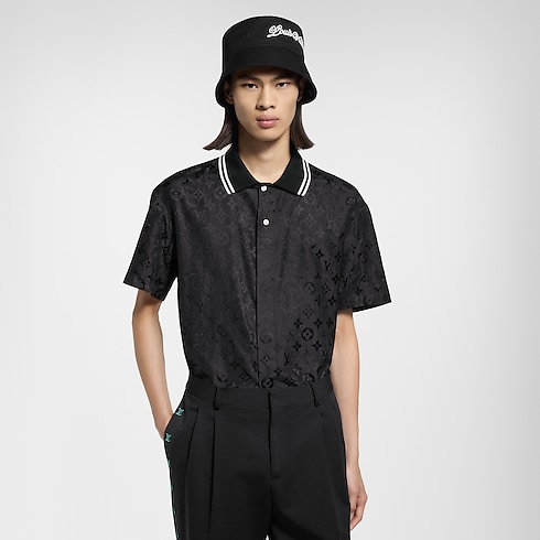 Monogram Moire Jacquard Short-Sleeved Silk Shirt in Men's Ready-to-Wear Shirts collections by Louis Vuitton (Product zoom)