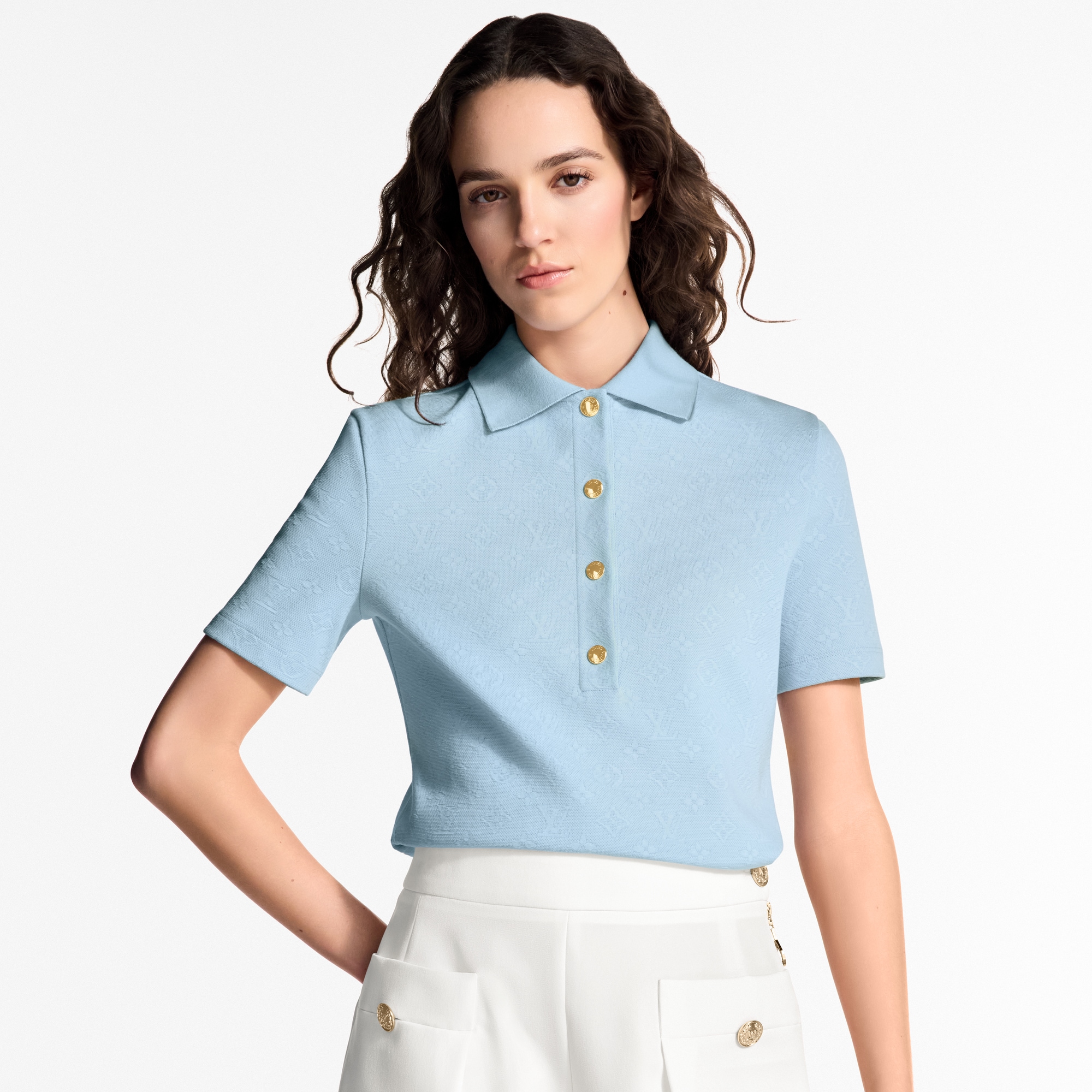 Monogram Piqué Polo Top  in Women