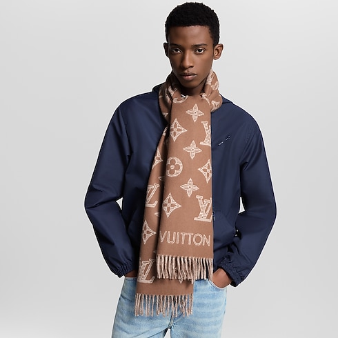 Monogram Shadow Scarf . in Men's Accessories Scarves for Men collections by Louis Vuitton (Product zoom)