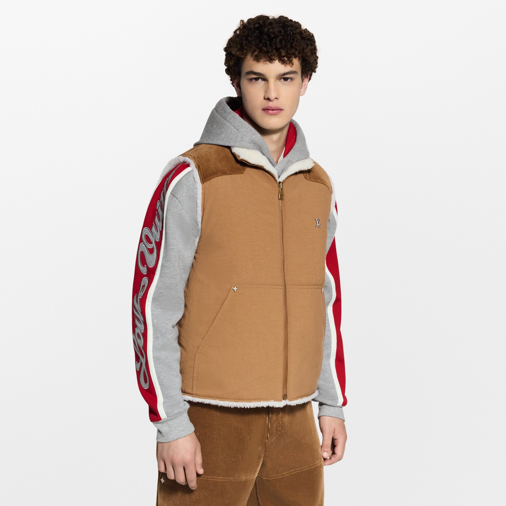 Monogram Shearling Mix Reversible Gilet  in Men