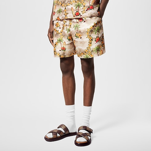 Monogram Silk Drawstring Shorts in Men's Ready-to-Wear Pants collections by Louis Vuitton (Product zoom)