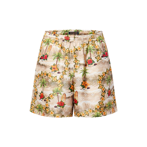Monogram Silk Drawstring Shorts in Men's Ready-to-Wear Pants collections by Louis Vuitton (Product zoom)