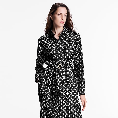 Monogram Silk Shirt Dress in Women's Ready-to-Wear Dresses collections by Louis Vuitton (Product zoom)