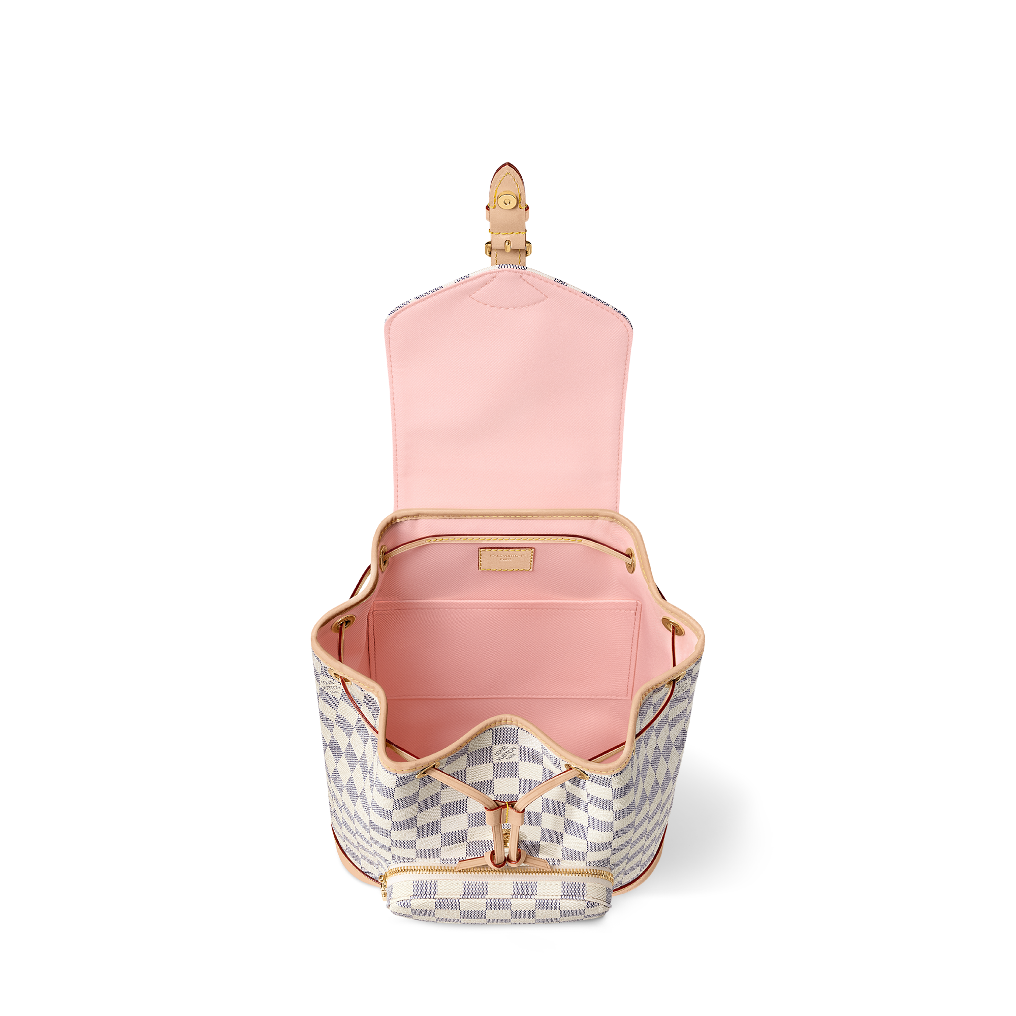 Louis Vuitton Damier Azur Mini Backpack in Beige and Pink-Tan Trim Louis Vuitton Damier Azur Sperone BB Backpack 1877906  main image 2