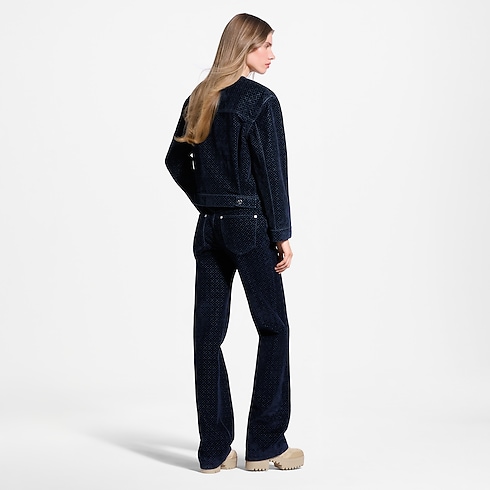 Nanogram Flocked Velvet Jeans in Women's Ready-to-Wear Pants and Shorts collections by Louis Vuitton (Product zoom)