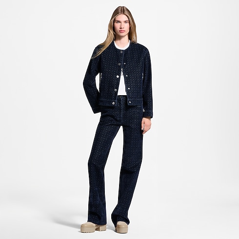 Nanogram Flocked Velvet Jeans in Women's Ready-to-Wear Pants and Shorts collections by Louis Vuitton (Product zoom)
