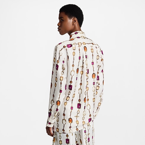 Necklace Print Silk Shirt in Women's Ready-to-Wear Tops collections by Louis Vuitton (Product zoom)