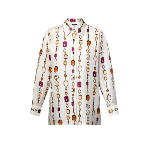 Necklace Print Silk Shirt in Women's Ready-to-Wear Tops collections by Louis Vuitton (Product zoom)