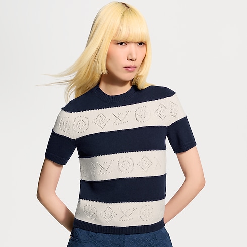 Openwork Striped Knit Top in Women's Ready-to-Wear Tops collections by Louis Vuitton (Product zoom)