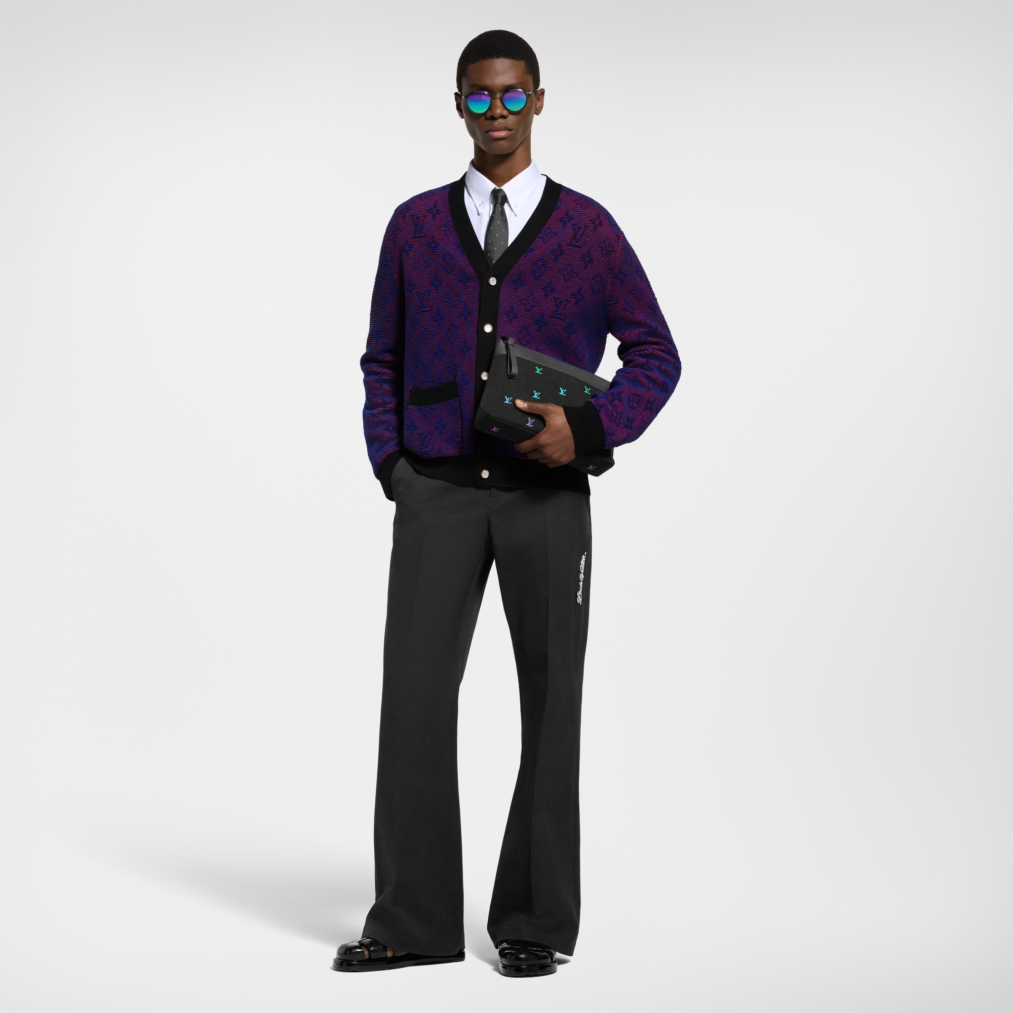 Optical Monogram Jacquard Cardigan  in Men