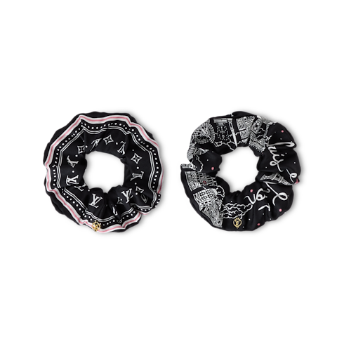 Paris City Bandana Set Of Two Scrunchies front view