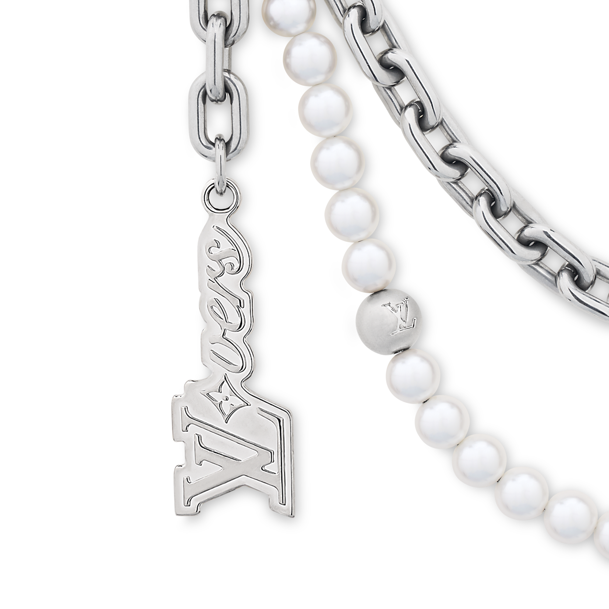 Pearls Mini Chain Belt . in Men