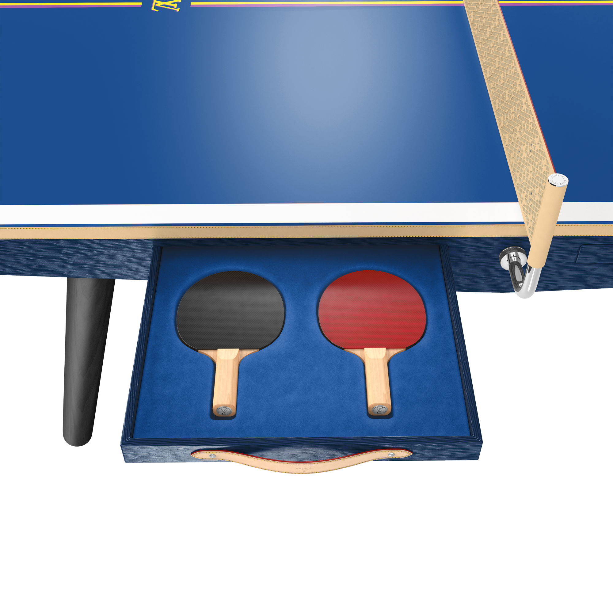 Ping-Pong Table Epi Professional Size Epi Leather in Trunks, Travel and Home