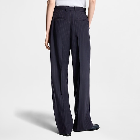 Pinstriped Tailored Pants cropped worn view