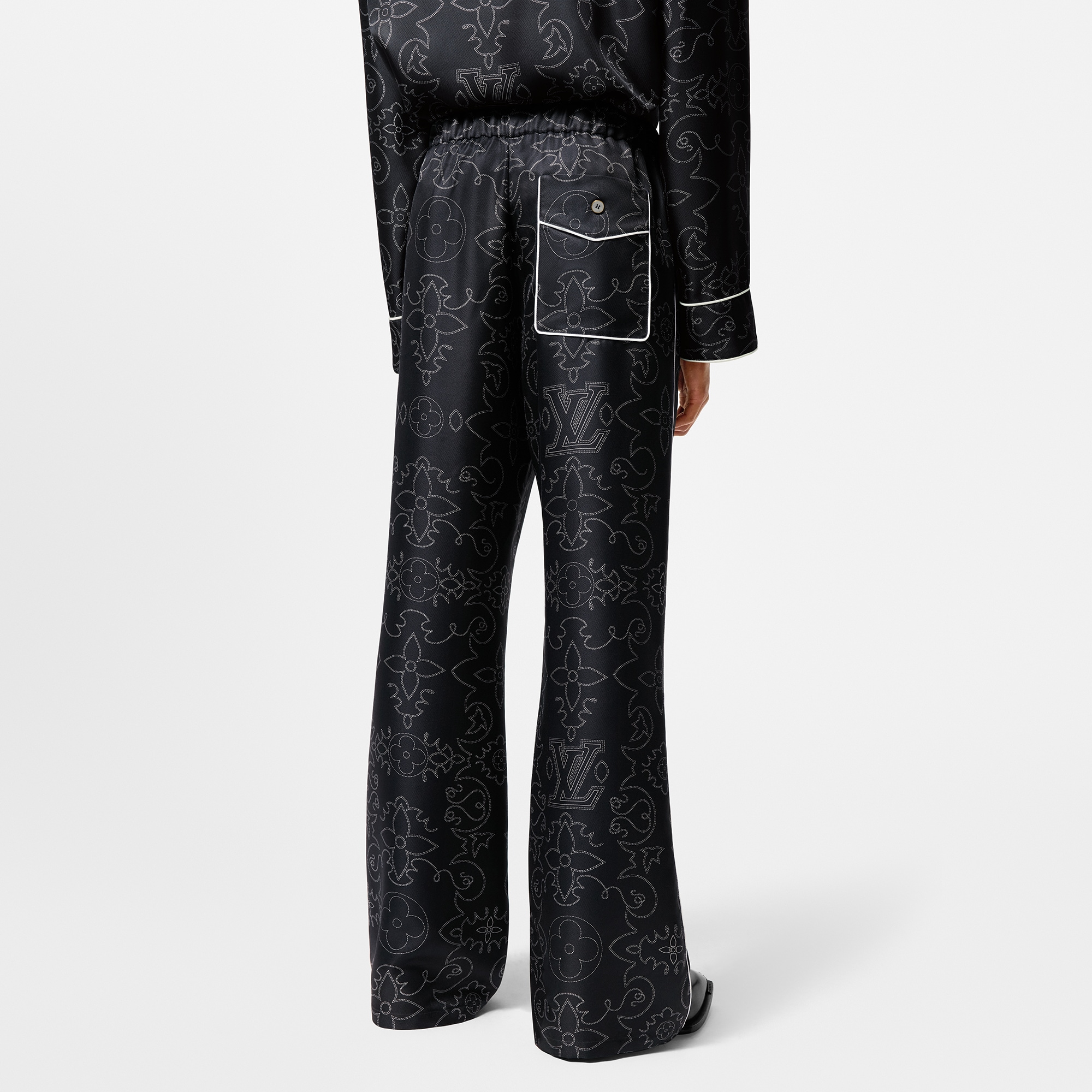 Printed Silk Pyjama Pants  in Men