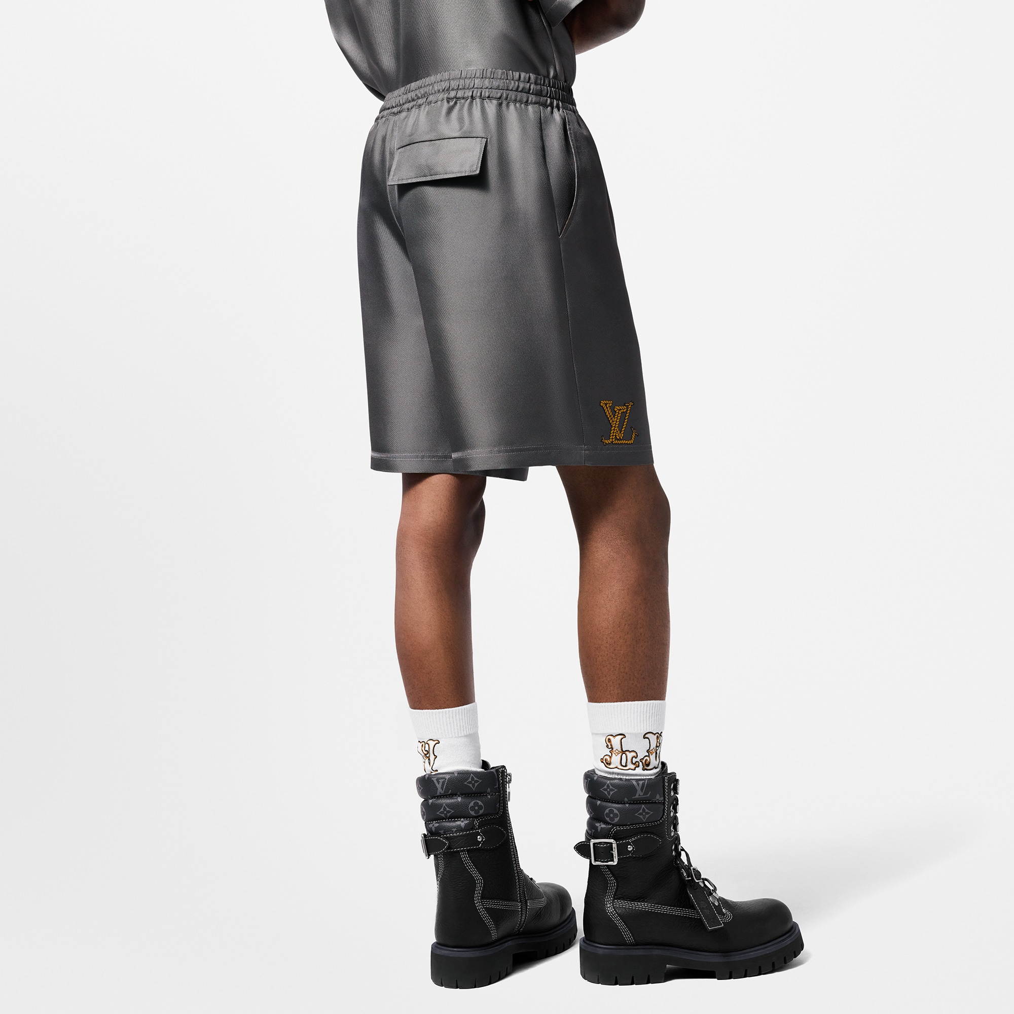 Printed Silk Shorts  in Men