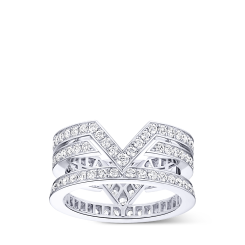 Pure V Ring, White Gold and Diamonds in Les Extraordinaires's Jewelry Rings collections by Louis Vuitton (Product zoom)