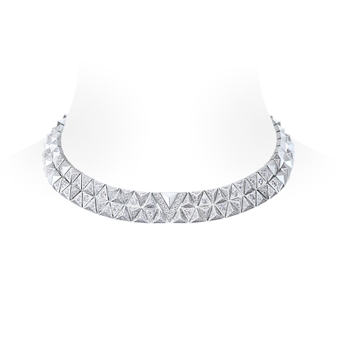 Pure V Two-Row Necklace, White Gold and Diamonds in Jewellery's Categories Necklaces and Pendants collections by Louis Vuitton (Product zoom)