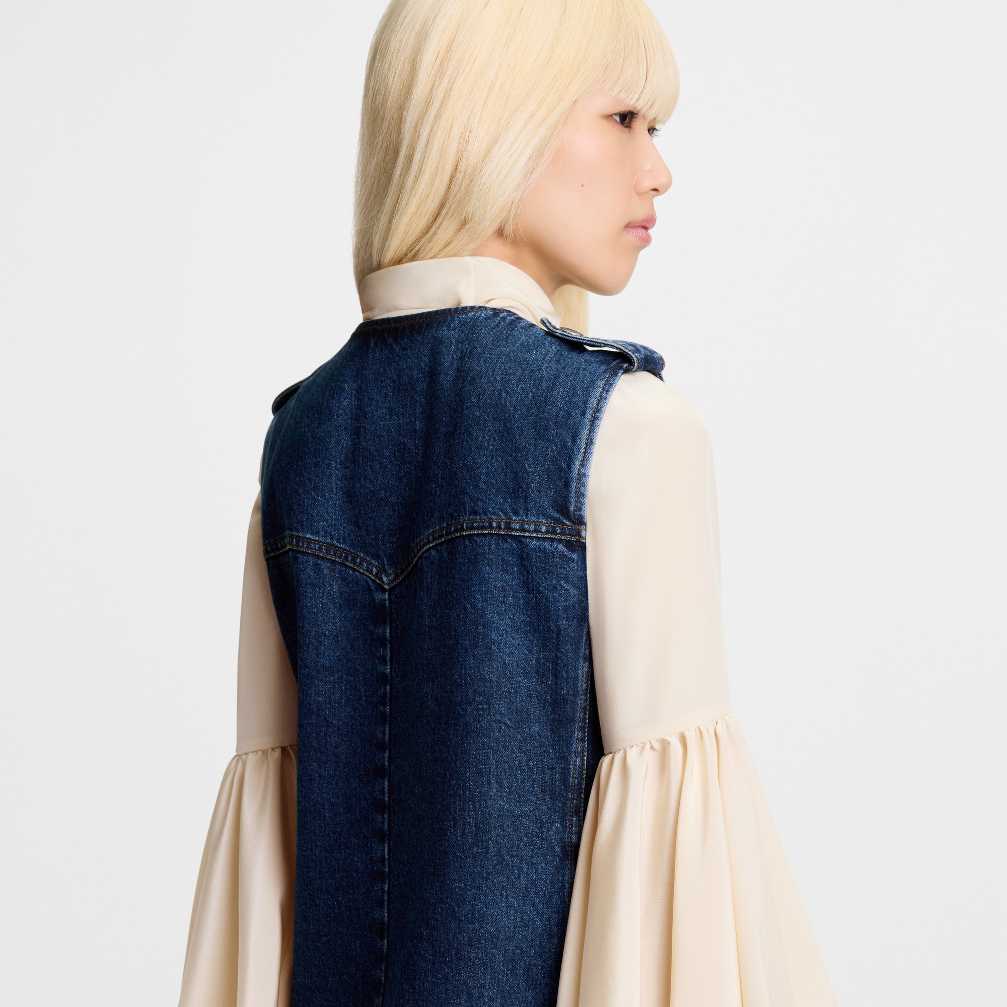 Raw Denim Zip-Up Dress  in Women