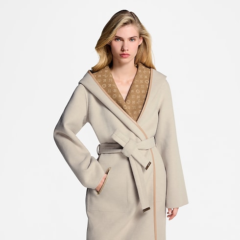 Reversible Signature Hooded Wrap Coat in Women's Ready-to-Wear Coats and Jackets collections by Louis Vuitton (Product zoom)