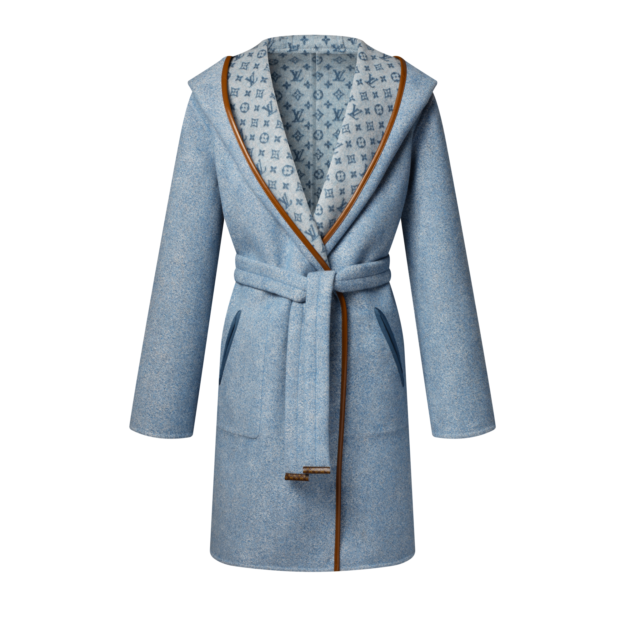 Reversible Signature Hooded Wrap Coat  in Women