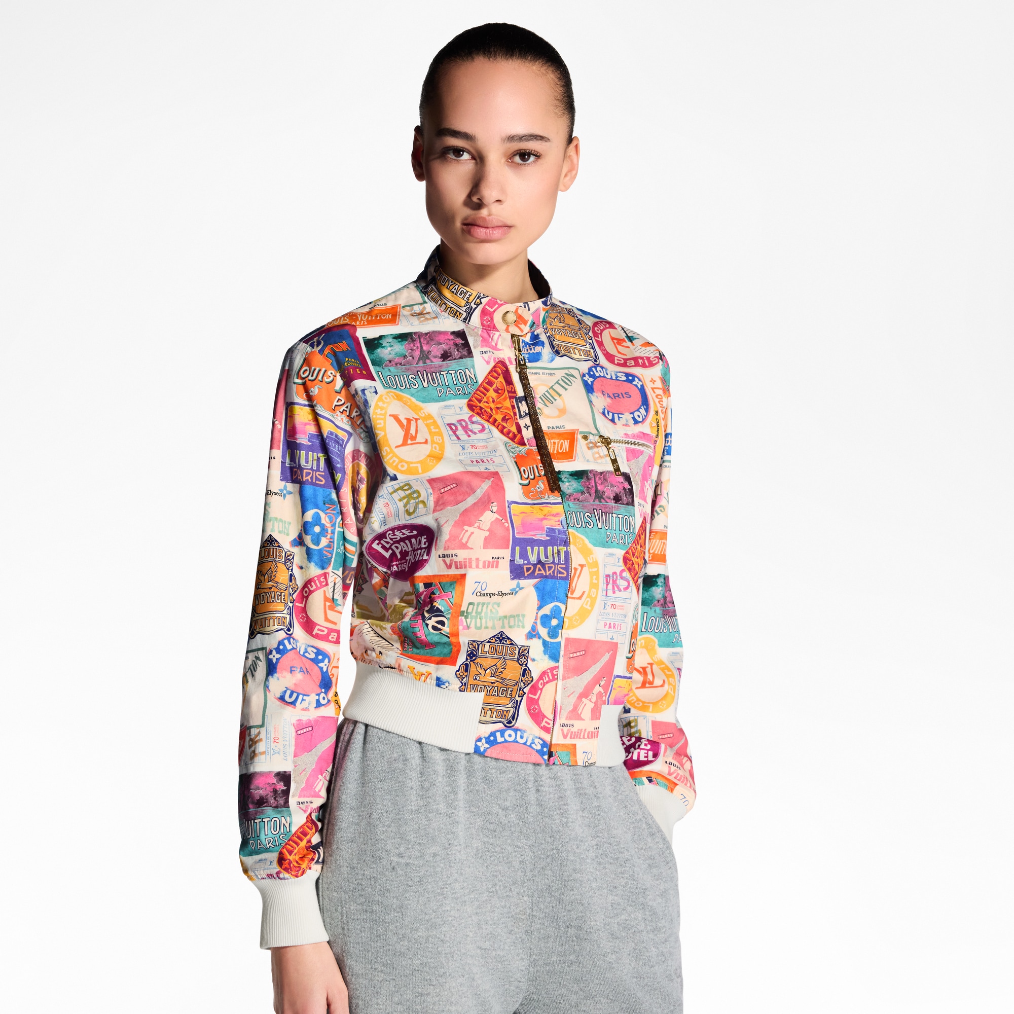 Reversible Travel Patch Bomber Jacket  in Women