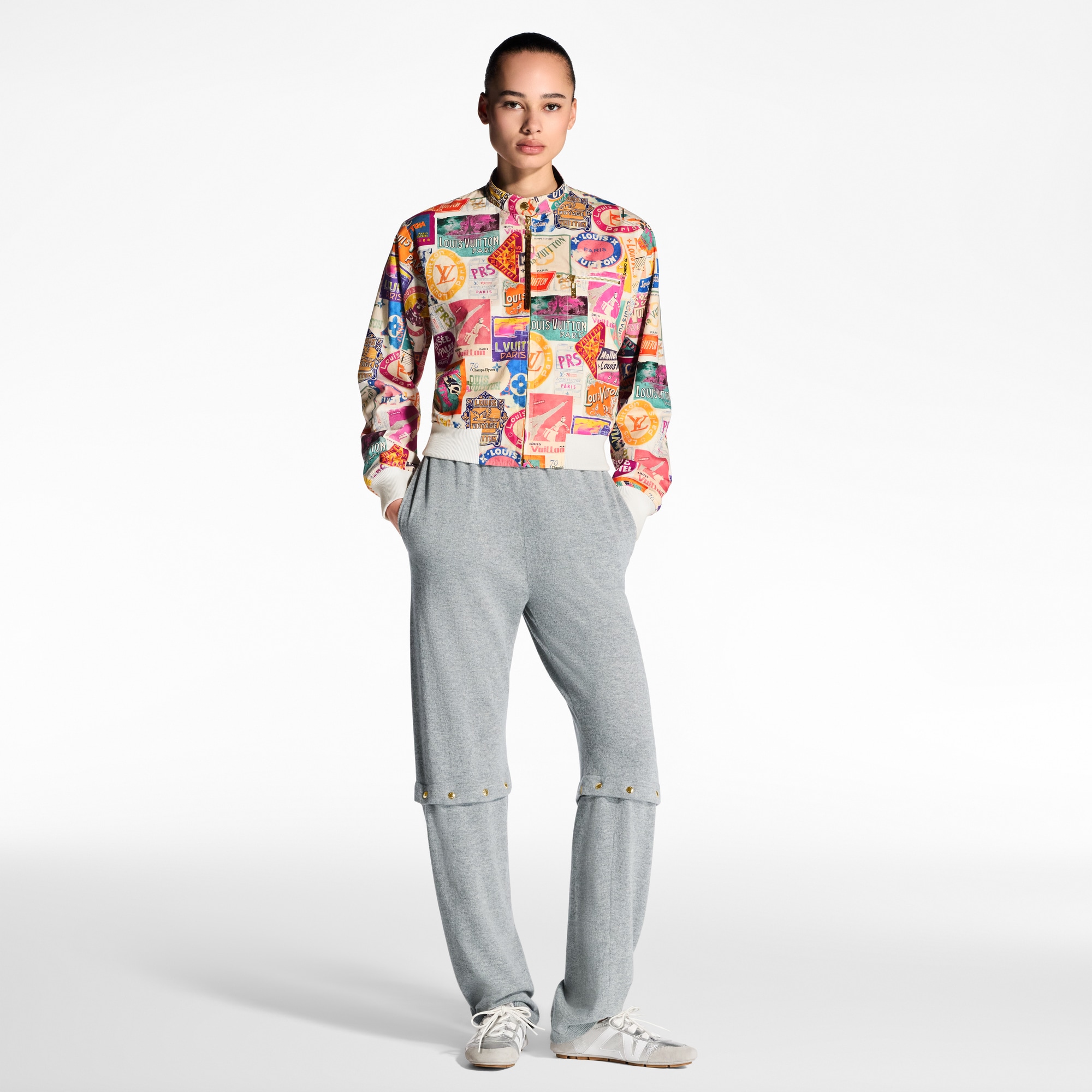 Reversible Travel Patch Bomber Jacket  in Women
