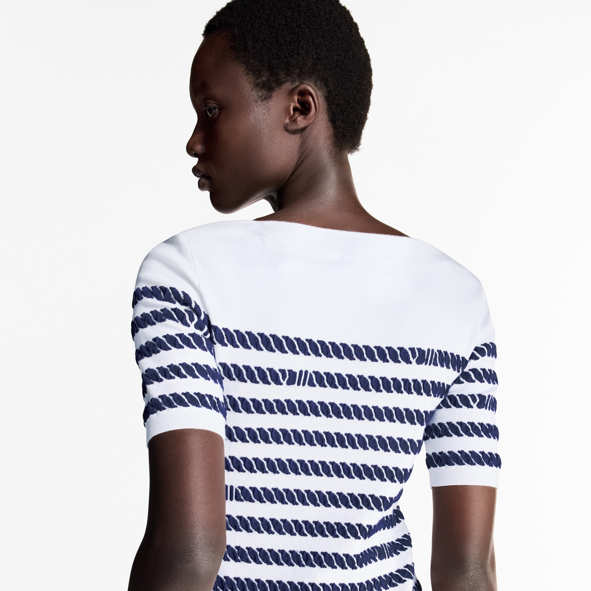Rope Stripes Knit Top   in Women