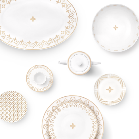 Set Of 2 Dessert Plates Monogram Flower Tile in Trunks, Travel and Home's Home and Art of Dining Art of Dining collections by Louis Vuitton (Product zoom)