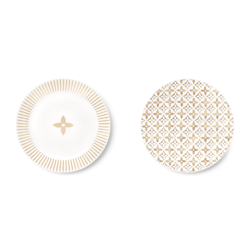 Set Of 2 Side Plates Monogram Flower Tile in Trunks, Travel and Home's Home and Art of Dining Art of Dining collections by Louis Vuitton (Product zoom)