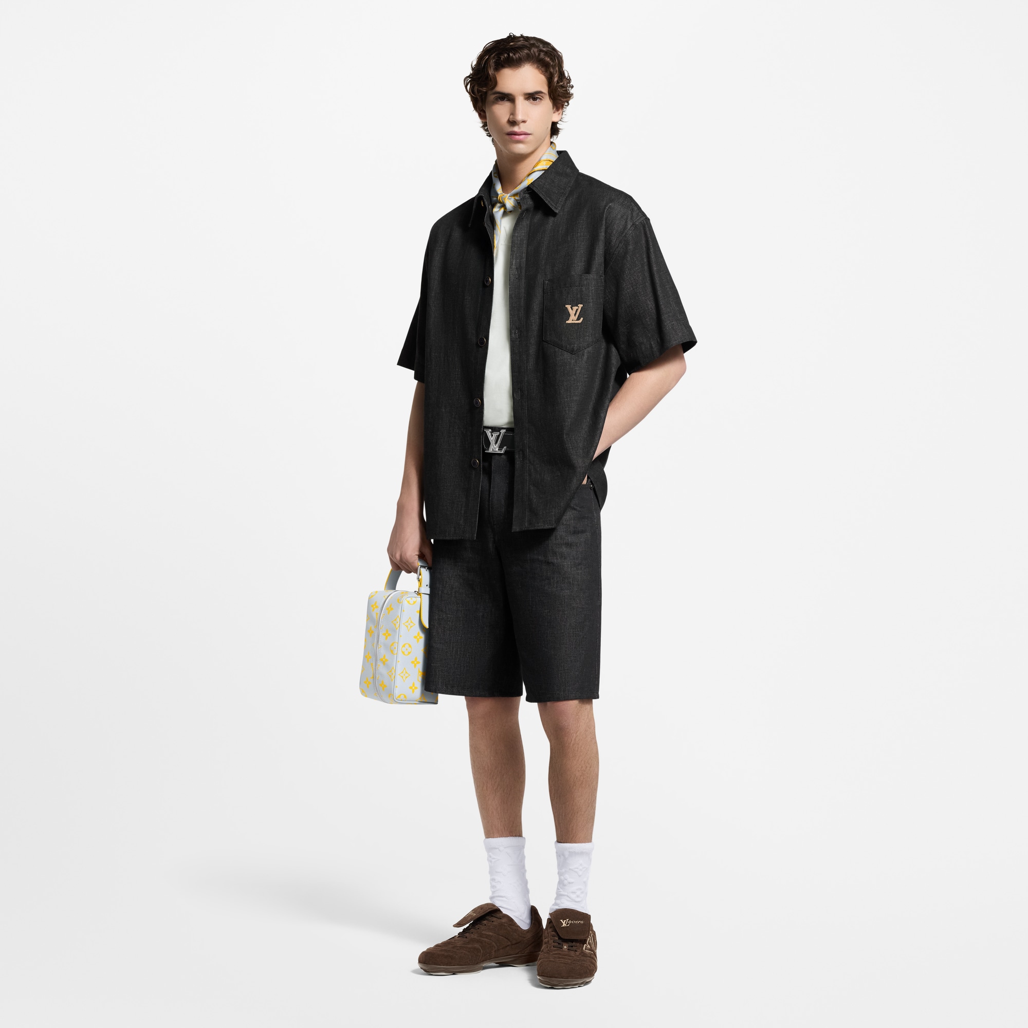 Short-Sleeved Chambray Shirt  in Men