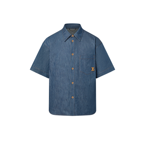 Short-Sleeved Cotton Chambray Shirt in Men's Ready-to-Wear Shirts collections by Louis Vuitton (Product zoom)