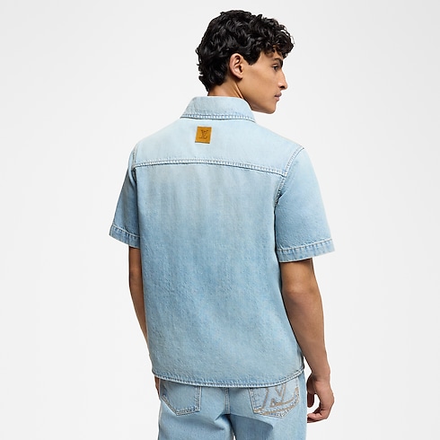 Short-Sleeved Denim Shirt in Men's Ready-to-Wear Shirts collections by Louis Vuitton (Product zoom)