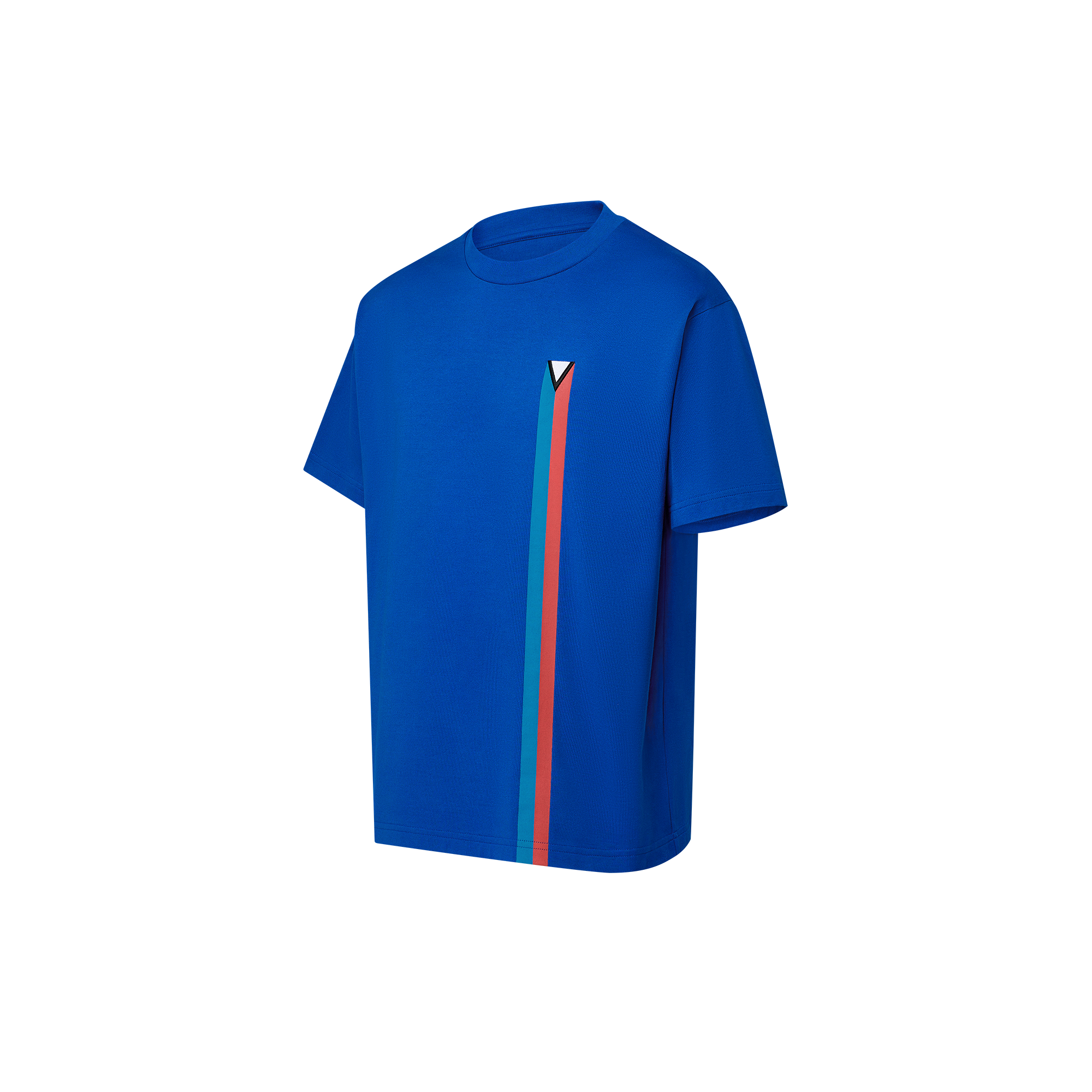 Short-Sleeved Embroidered Cotton T-Shirt  in Men