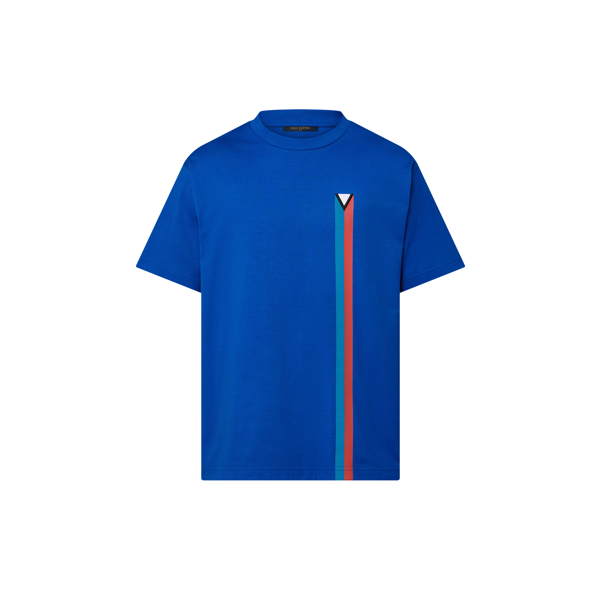Short-Sleeved Embroidered Cotton T-Shirt  in Men